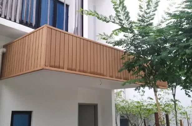 Showcase of composite wood wall cladding used on common household roofing